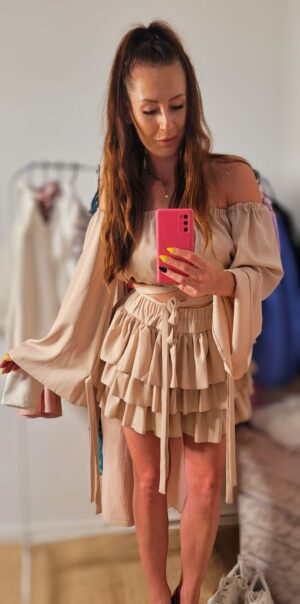 2-tlg. Set mit Hosenrock von Vasari Beige
