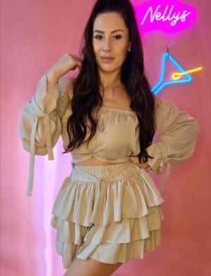 2-tlg. Set mit Hosenrock von Vasari Beige – Bild 2
