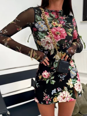 Bluse mit Blumenmuster LA MILLA Schwarz – Bild 3