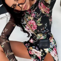 Bluse mit Blumenmuster LA MILLA Schwarz