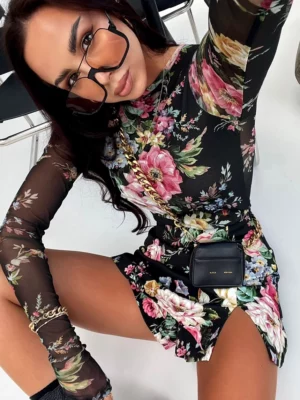 Bluse mit Blumenmuster LA MILLA Schwarz