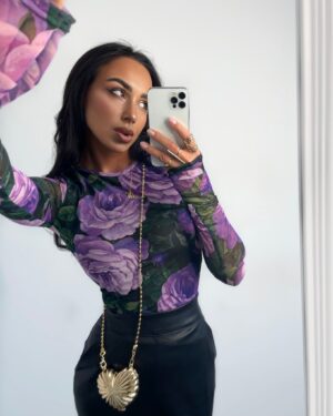 Bluse mit Blumenmuster LA MILLA Violett – Bild 2