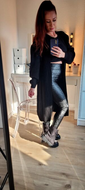 Lange Strickjacke Schwarz