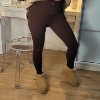 Gerippte Leggings Braun