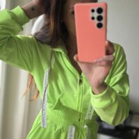 Velour-Trainingsanzug La Perla Neon Grün