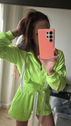 Velour-Trainingsanzug La Perla Neon Grün
