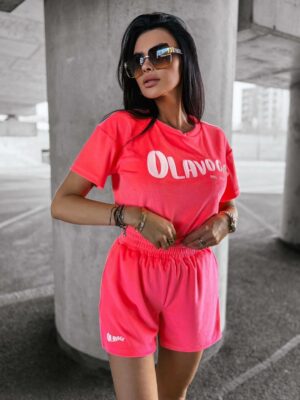 2-tlg. Set Velour Ola Voga Neon