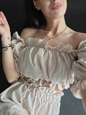 2-tlg. Set BOHO Beige
