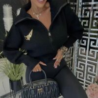 Pullover mit Reißverschluss Lola Bianka schwarz