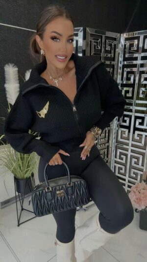 Pullover mit Reißverschluss Lola Bianka schwarz